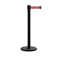 Montour Line Retractable Belt Rolling Stanchion, 2.5ft Black Post  9ft. RDang..Belt ME630-BK-DANGERW-90